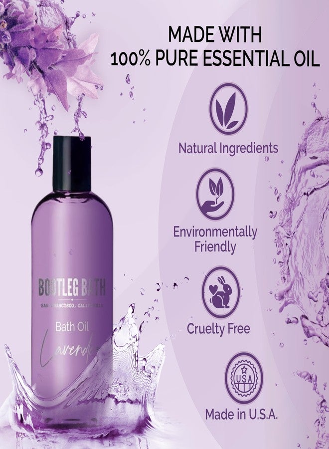 BOOTLEG BATH - Lavender Bath Oil with Marula, Rosehip, and Jojoba Oils, Chamomile Extract, and 100% Pure Natural Essential Oil, Great Stocking Stuffer or Gift, 4oz, for Men and Women, Made in USA - Image 3